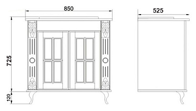 Тумба с раковиной Атолл Александрия 85 K дорато