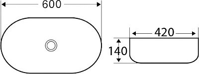 Раковина BelBagno BB1084-H301 накладная
