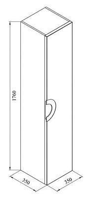 Шкаф-пенал De Aqua Форма 35 R