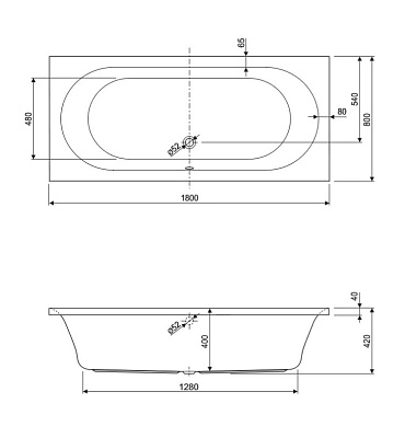 Акриловая ванна CEZARES Metauro 180x80
