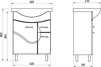 Тумба под раковину ASB-Mebel Альфа 65