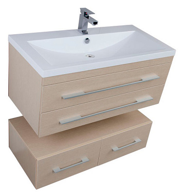 Тумба с раковиной Aquanet Нота 100 светлый дуб