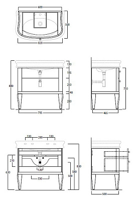 Тумба с раковиной Simas Lante LAM90 тортора глянцевый