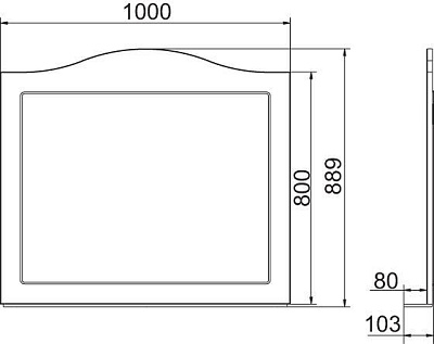 Зеркало-шкаф Ellen plus 100 M 9001-G (9001 с золотом)