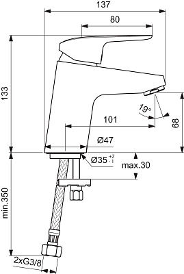Смеситель Ideal Standard Ceraflex B1710AA для раковины