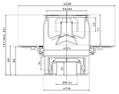 Confluo Standard Vertical Dry Mask Точечный трап PESTAN
