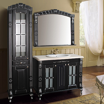 Тумба с раковиной Атолл Александрия 100 K черная