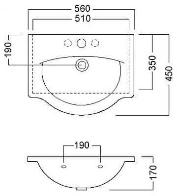 Раковина Hatria Sophie (56 см)