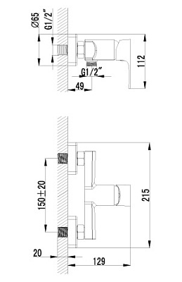 Смеситель Lemark plus Factor LM1603C для душа
