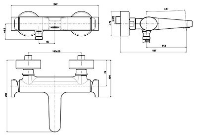 Смеситель Fima Carlo Frattini Next F3934/1CR для ванны с душем