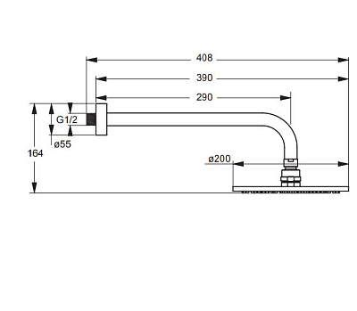 Душ верхний SEVA JET M1 для настенного монтажа Vidima BA193AA