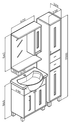 Шкаф-пенал Бриклаер Бали с б/к R