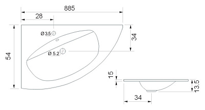 Тумба с раковиной De Aqua Трио Люкс  L
