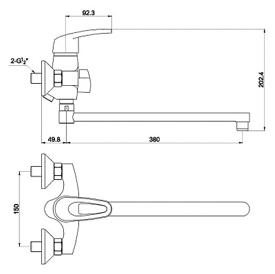 Смеситель Timo Standard 1935Y-CR универсальный