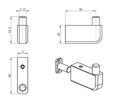 Крючок для ванной WONZON & WOGHAND, Черный матовый WW-V3301-MB