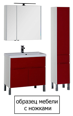 Тумба с раковиной Aquanet Тиволи 70 бордо