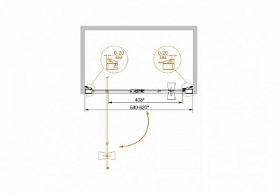 Душевая дверь в нишу Cezares ROSA-BA-1-60-RO-Bi