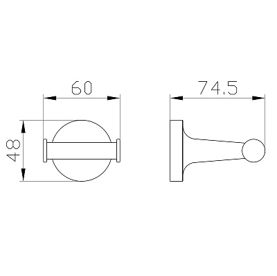 Двойной крючок для ванной WONZON & WOGHAND SIMPLE, Хром WW-6525