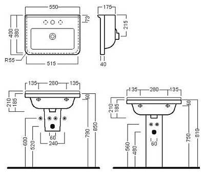 Раковина Hatria Erika Pro (55 см)