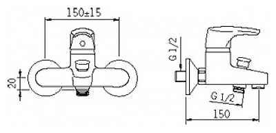 Смеситель Oras Solina 1995Y для ванны с душем