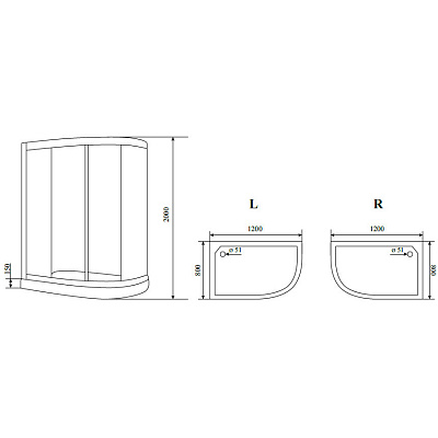 Душевой уголок Timo BY-549 L