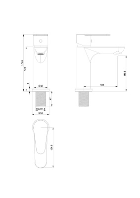 Смеситель для раковины WONZON & WOGHAND ALFA, Черный матовый WW-A40202-MB
