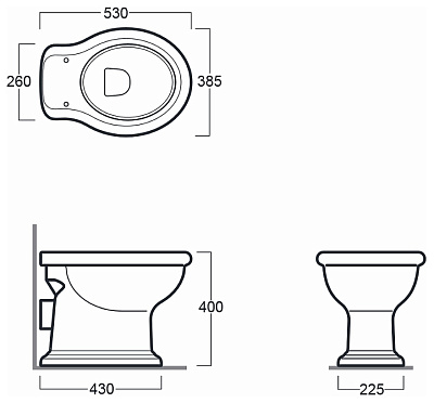 Унитаз Simas Lante LA02 с высоким бачком
