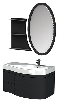 Тумба с раковиной Aquanet Опера 1-115  черная с ящиком R