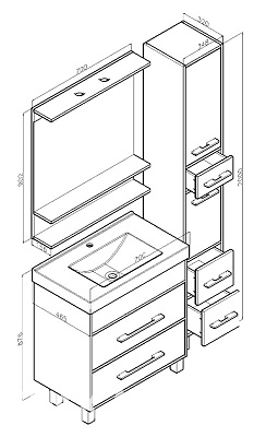 Шкаф-пенал Бриклаер Чили L венге
