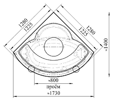 Душевая кабина Радомир Лаура 1 с высокой крышей