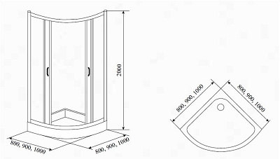 Душевой уголок Timo Romb Glass TL-8001R