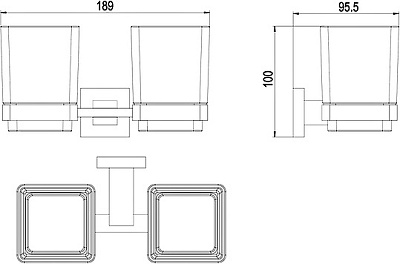 Стакан для зубных щеток двойной Timo Selene 10034/00 хром