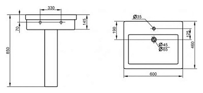 Раковина Cezares Prati с пьедесталом
