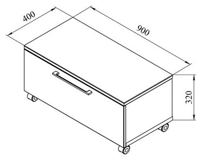Тумба De Aqua Квадро 90 подкатная
