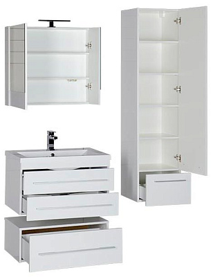 Тумба Aquanet Нота 75 подкатная белая