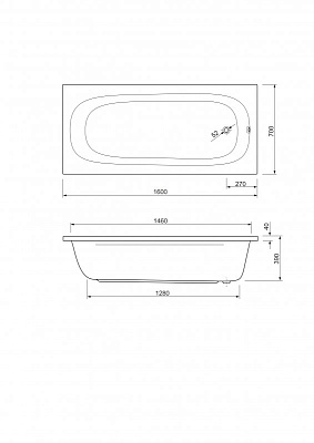 Акриловая ванна CEZARES Piave 160x70