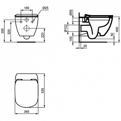 Подвесной унитаз Ideal Standard Tesi T355101