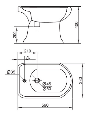 Биде напольное Cezares Liza