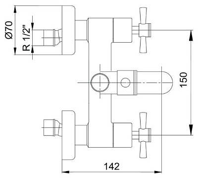 Смеситель E.C.A. Quattro 102102230 для ванны с душем
