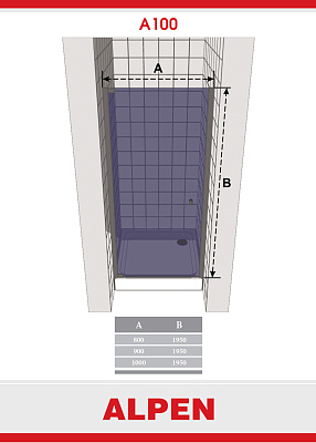 Душевая дверь в нишу ALPEN A100-100