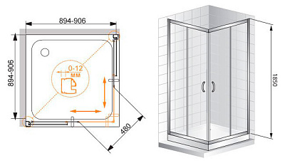 Душевой уголок Cezares Pratico A2 90 C Cr