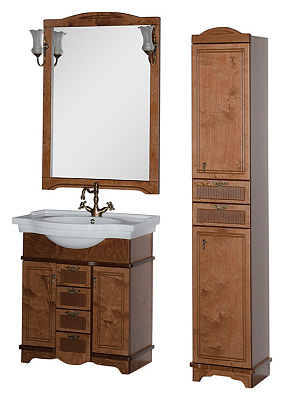 Тумба с раковиной Aquanet Луис 80 NEW темный орех