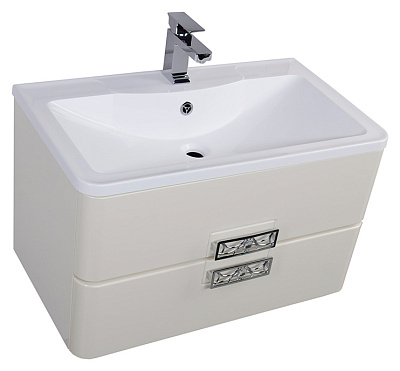 Тумба с раковиной Aquanet Паллада 80 слоновая кость