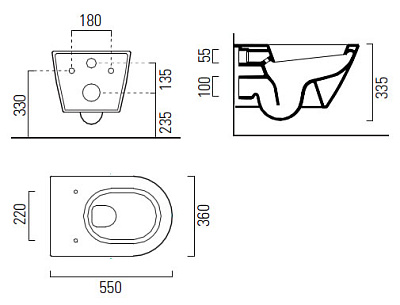 Унитаз подвесной GSI Norm 55