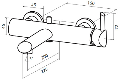 Смеситель Am.Pm Awe F1510000 для ванны с душем