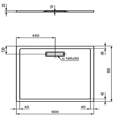 Поддон для душа Ideal Standard Ultraflat New 90х90 T4467V3 Черный шелк