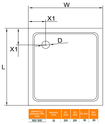 Поддон для душа Cezares SMC A 90x90 см