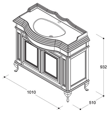 Тумба с раковиной Caprigo Фреско 100 BIANCO alluminio