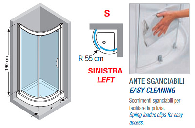 Душевой уголок Novellini Vision Rond Slider VISIONRS90S-1B