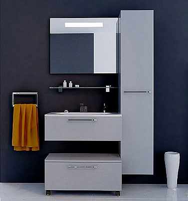 Тумба с раковиной De Aqua Квадро 2 (80 см)